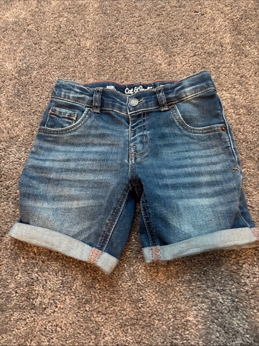 Cat & Jack Rolled Hem Dark Blue Denim Shorts